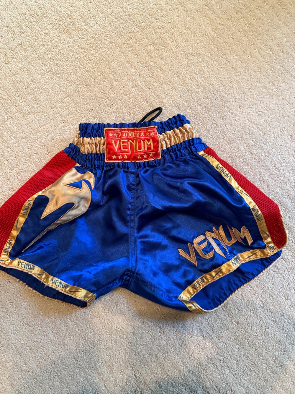 Venum Kids Blue and Red Muay Thai Training Shorts